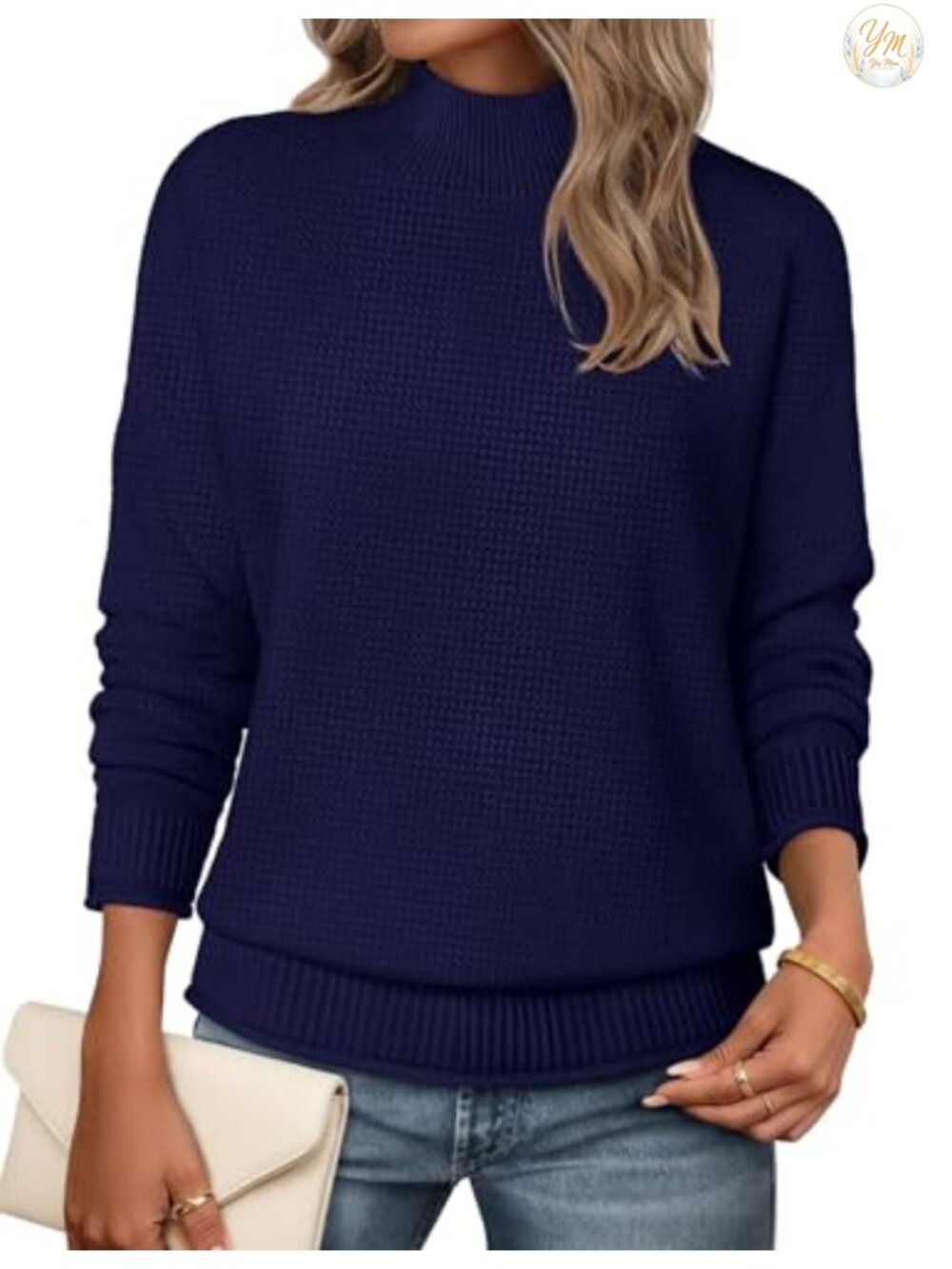Womens Turtleneck Long Sleeve Cozy Knit Pullover Sweater